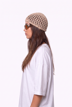 Gorro Casquete de Crochet con Conchitas