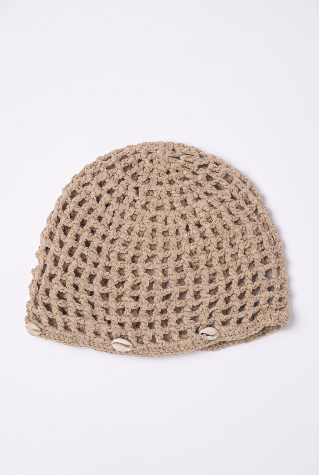 Gorro Casquete de Crochet con Conchitas