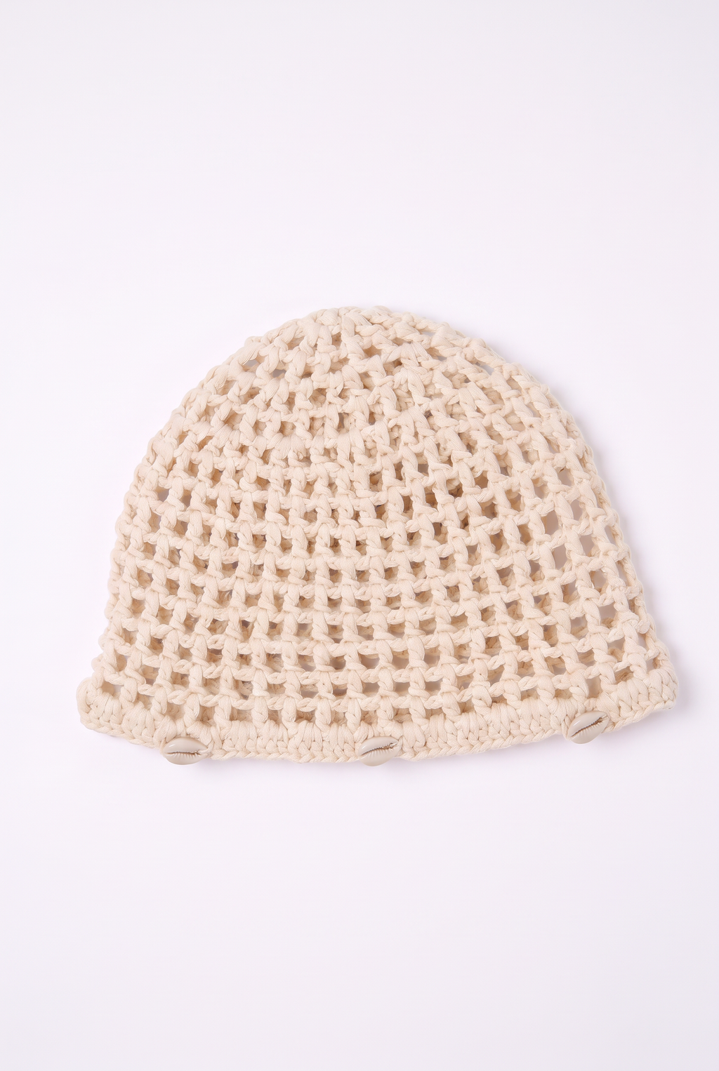 Gorro Casquete de Crochet con Conchitas