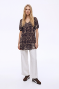 Mini Vestido Animal Print con Escote en V