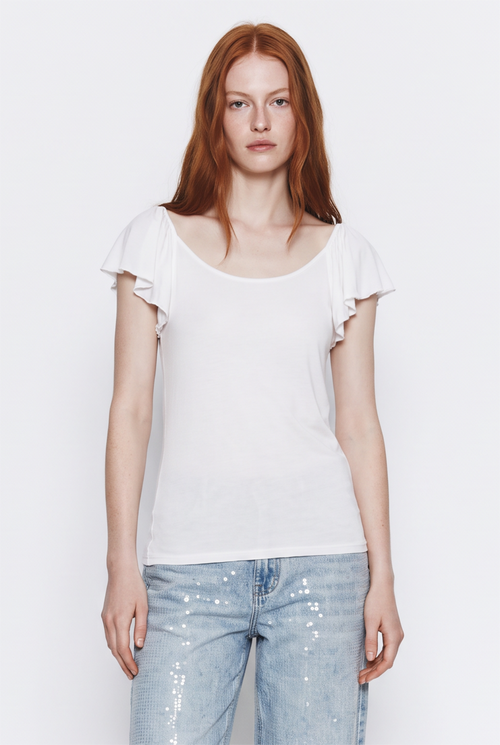 Polera de Manga Corta con Volantes