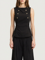 Top Doble Botonadura con Lazos