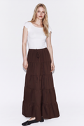 Falda Larga de Capas con Volantes Estilo Boho