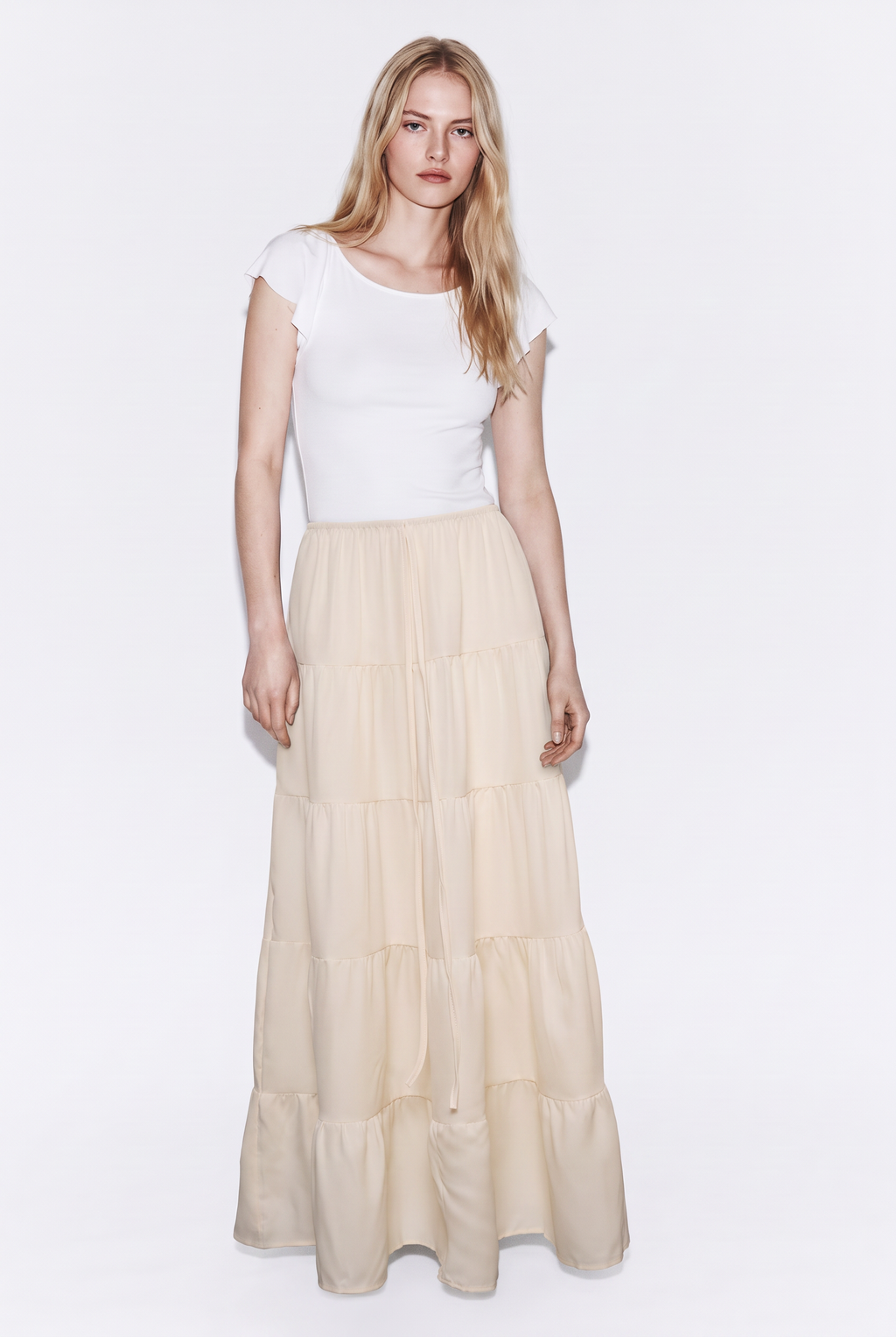 Falda Larga de Capas con Volantes Estilo Boho