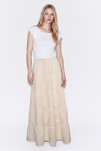 Falda Larga de Capas con Volantes Estilo Boho