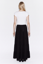Falda Larga de Capas con Volantes Estilo Boho