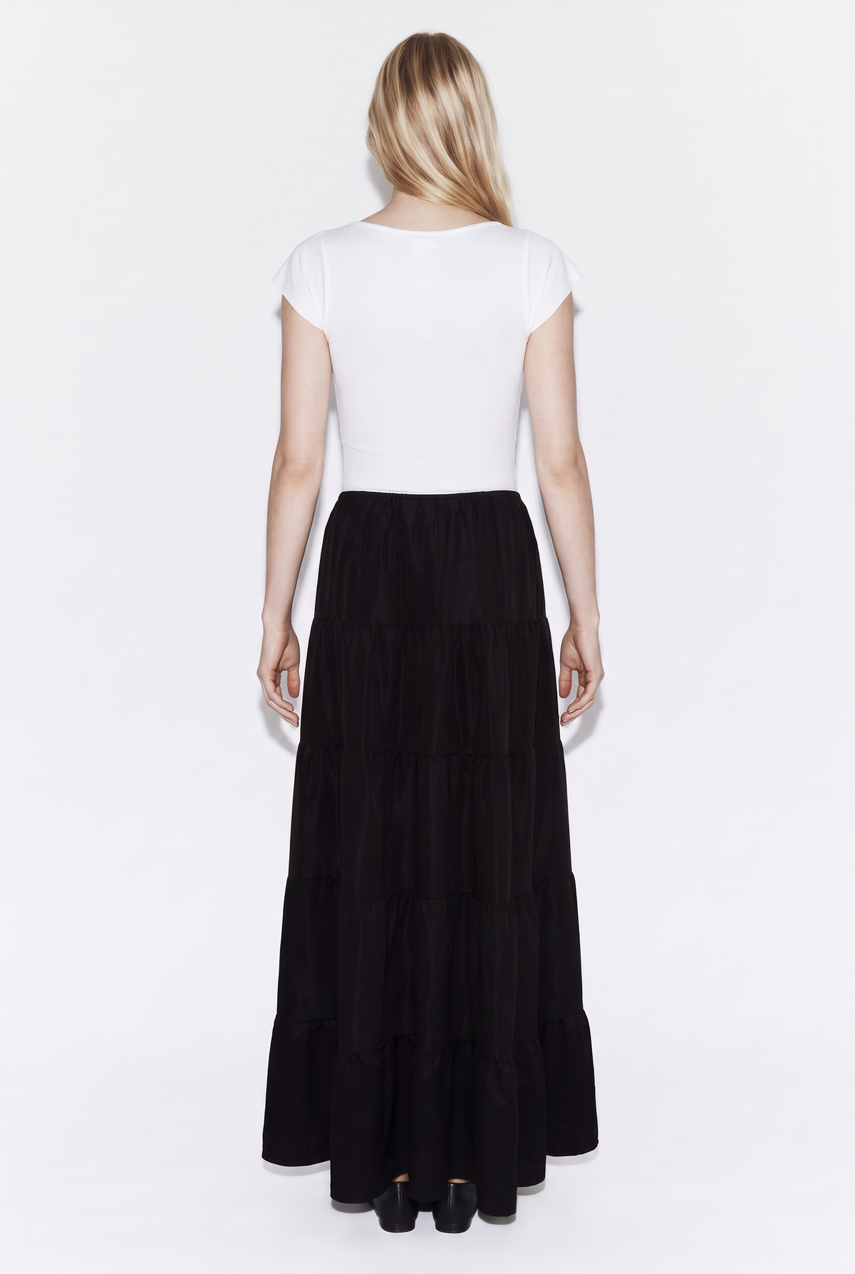 Falda Larga de Capas con Volantes Estilo Boho