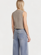 Gilet a Rayas Forrado Botones Dorados