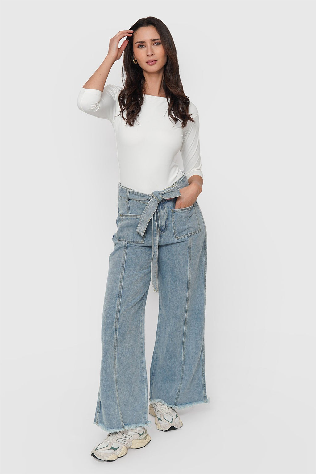 Jeans Wide Leg + Lazo