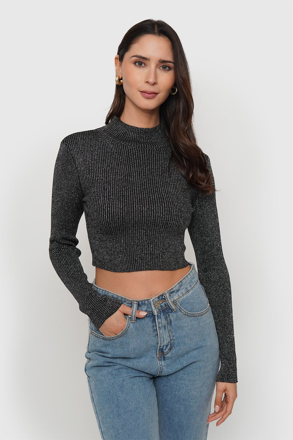 Chaleco Lurex Cuello Alto