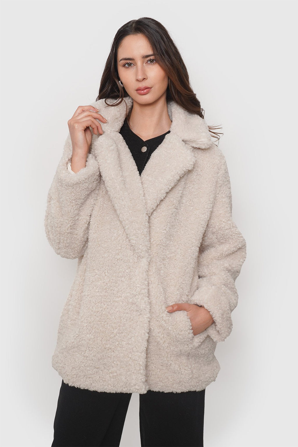 Abrigo Efecto Pelo Forrado