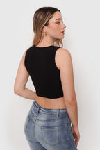 Top Seamless con Cordón Frontal y Joyas