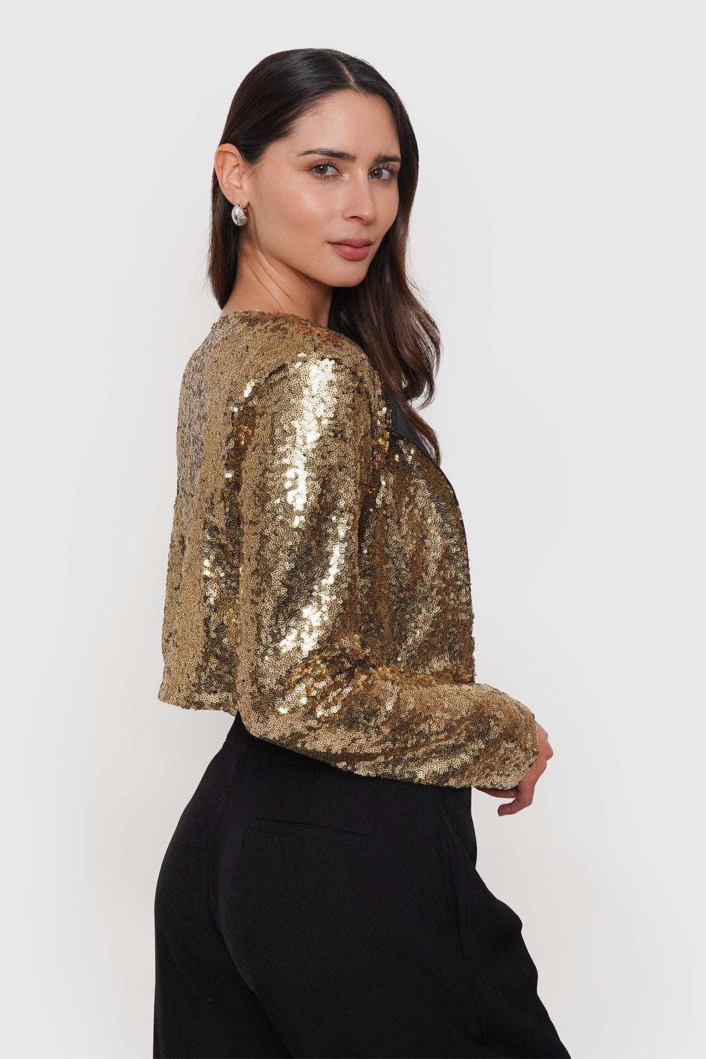 Blazer Crop Forrado Lentejuelas