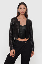 Blazer Crop Forrado Lentejuelas