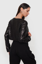 Blazer Crop Forrado Lentejuelas