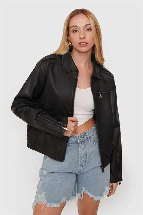Chaqueta Ecocuero Deslavada