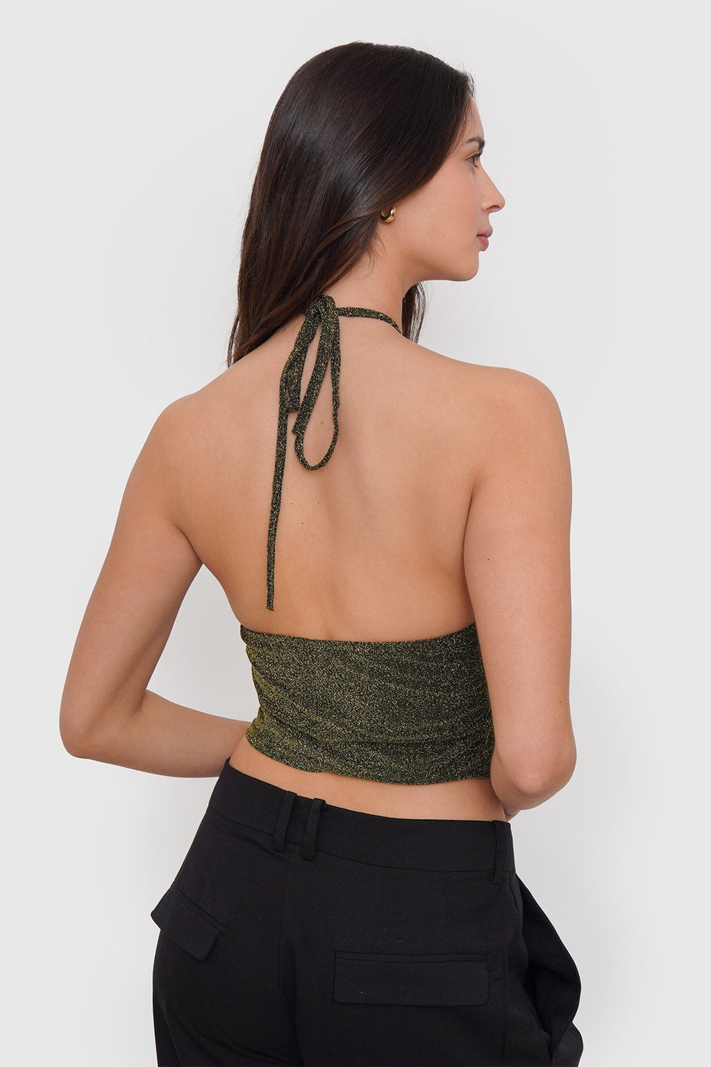 Top Metalizado Escote Halter
