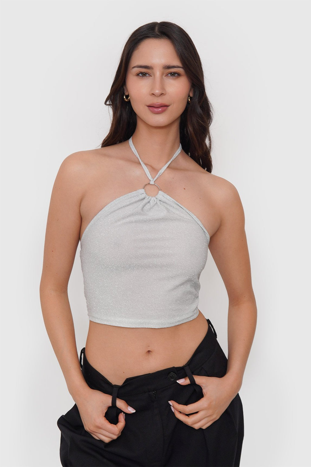 Top Metalizado Escote Halter