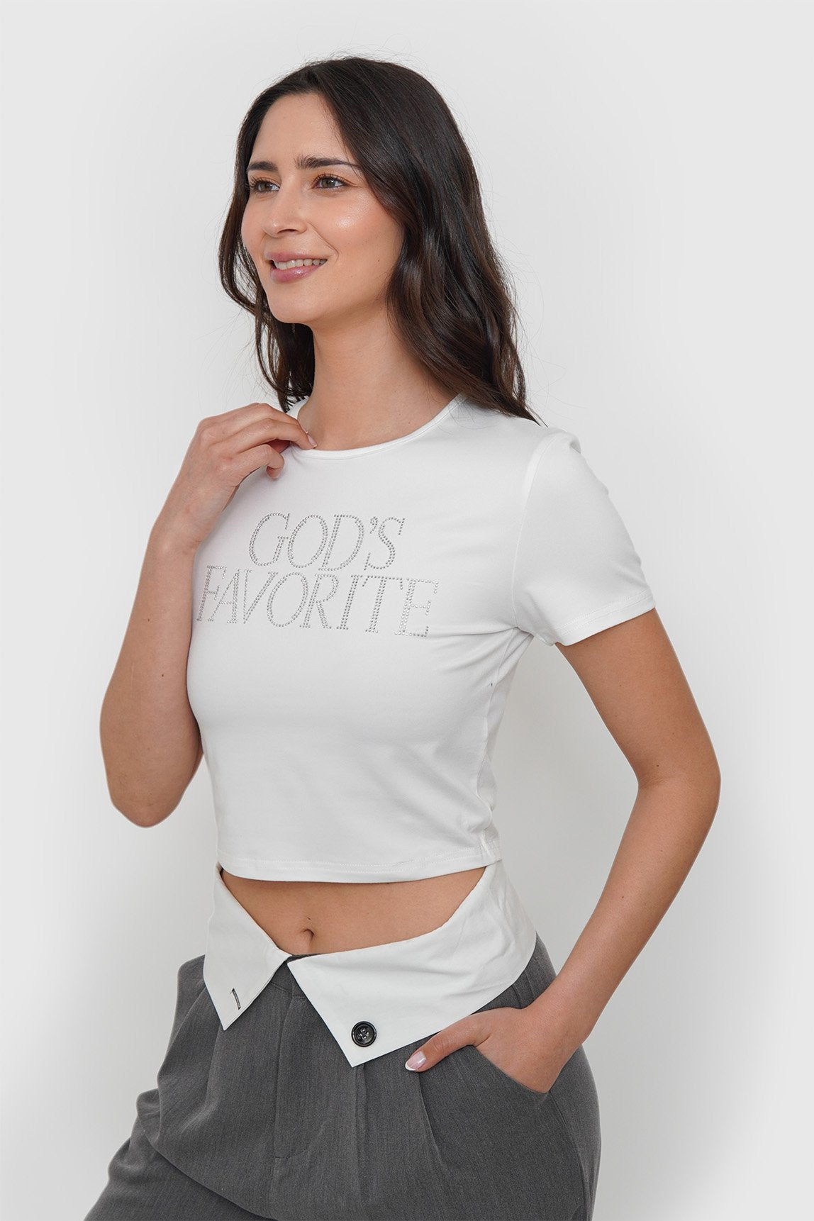 Polera Lycra Algodón con Strass
