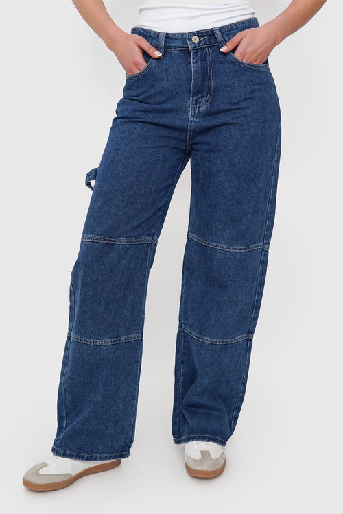 Jeans Wide Costuras Segmentadas