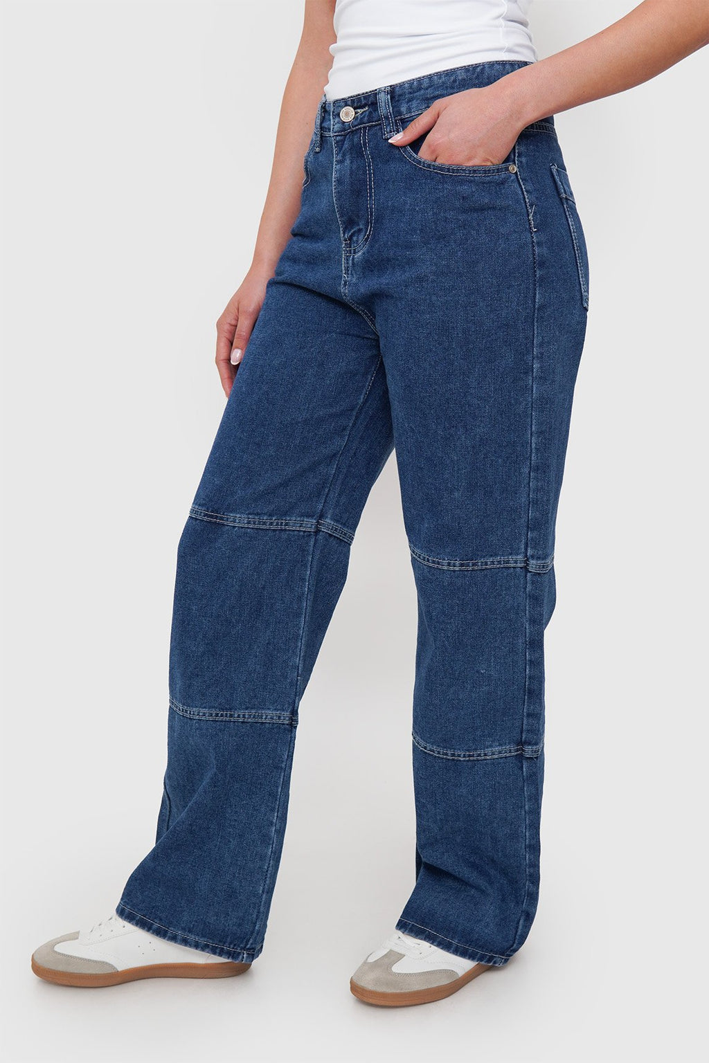 Jeans Wide Costuras Segmentadas