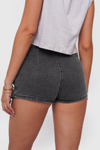 Falda Short Denim con Volados Tiro Alto