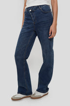 Jeans Wide Legs Cintura Cruzada Elasticado