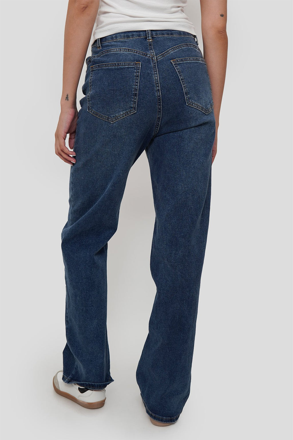 Jeans Wide Legs Cintura Cruzada Elasticado