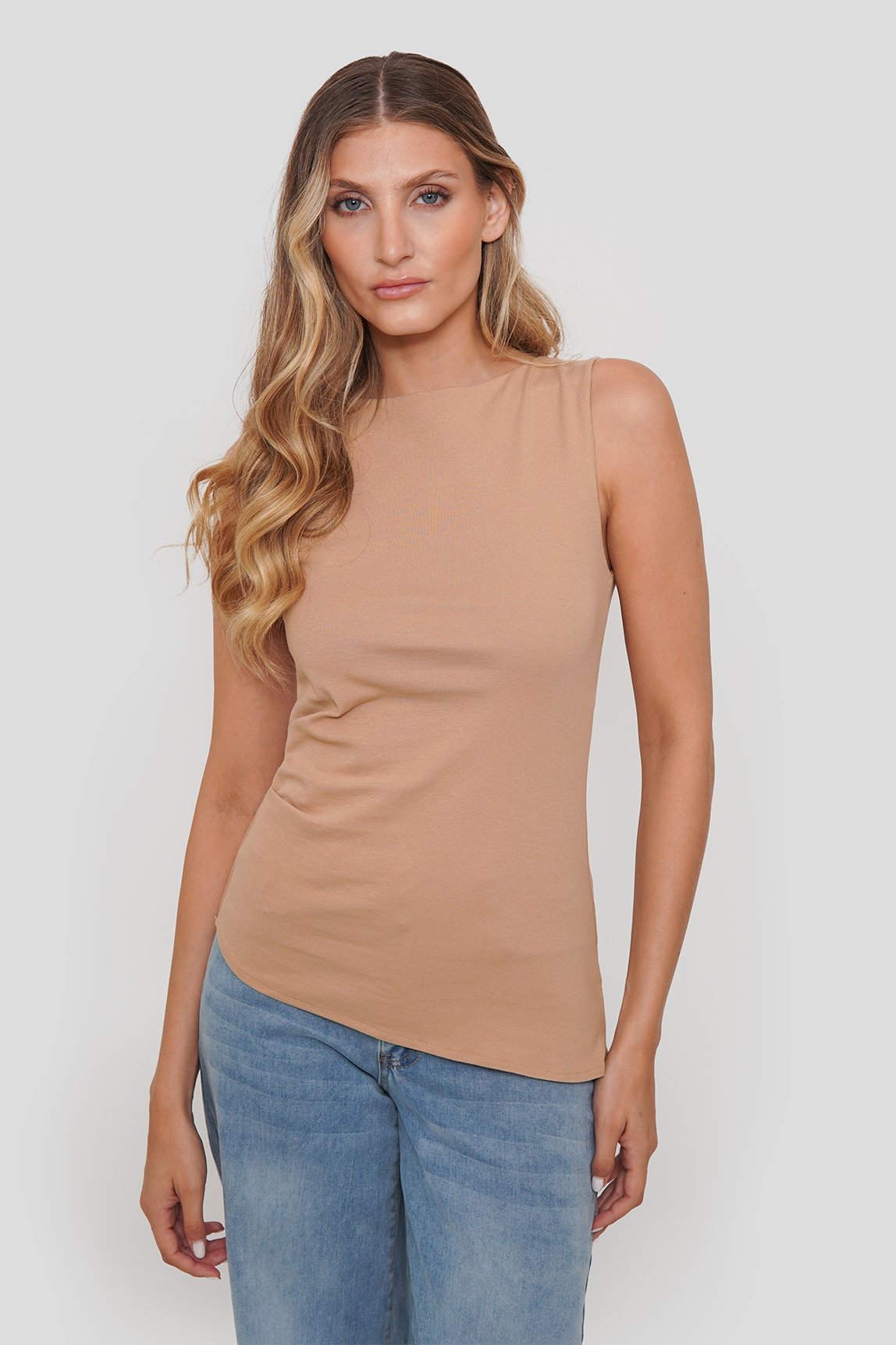 Polera Algodón Elasticado Doble