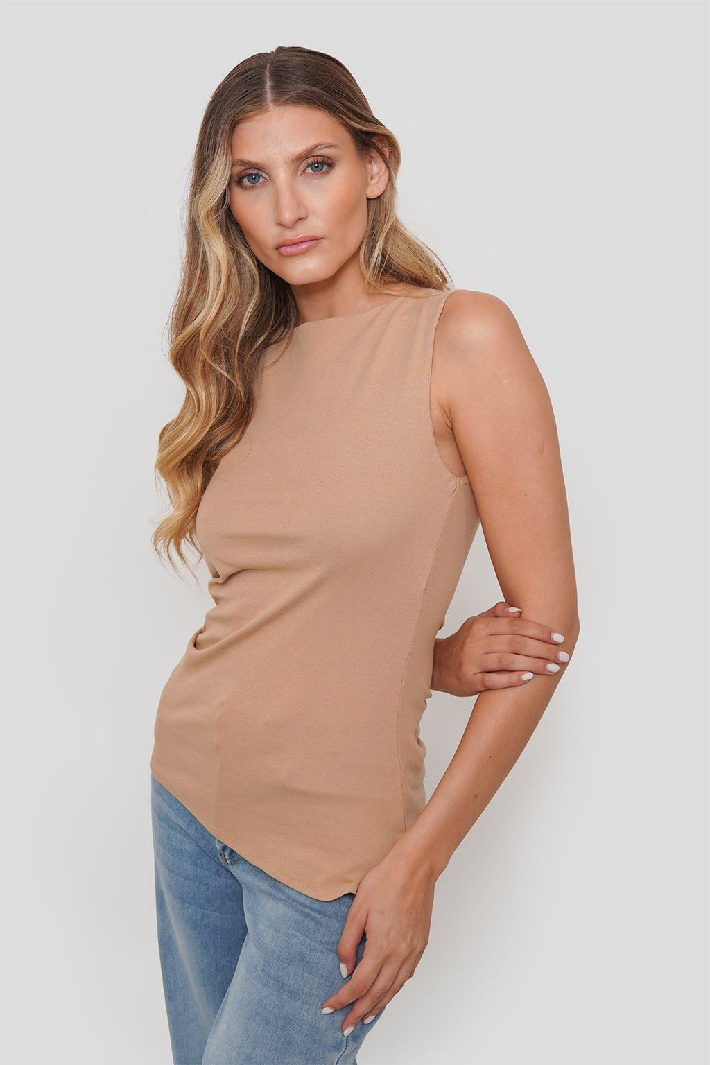 Polera Algodón Elasticado Doble