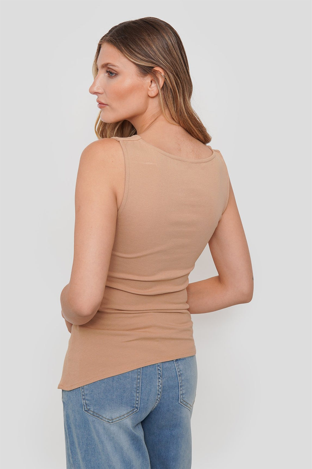 Polera Algodón Elasticado Doble