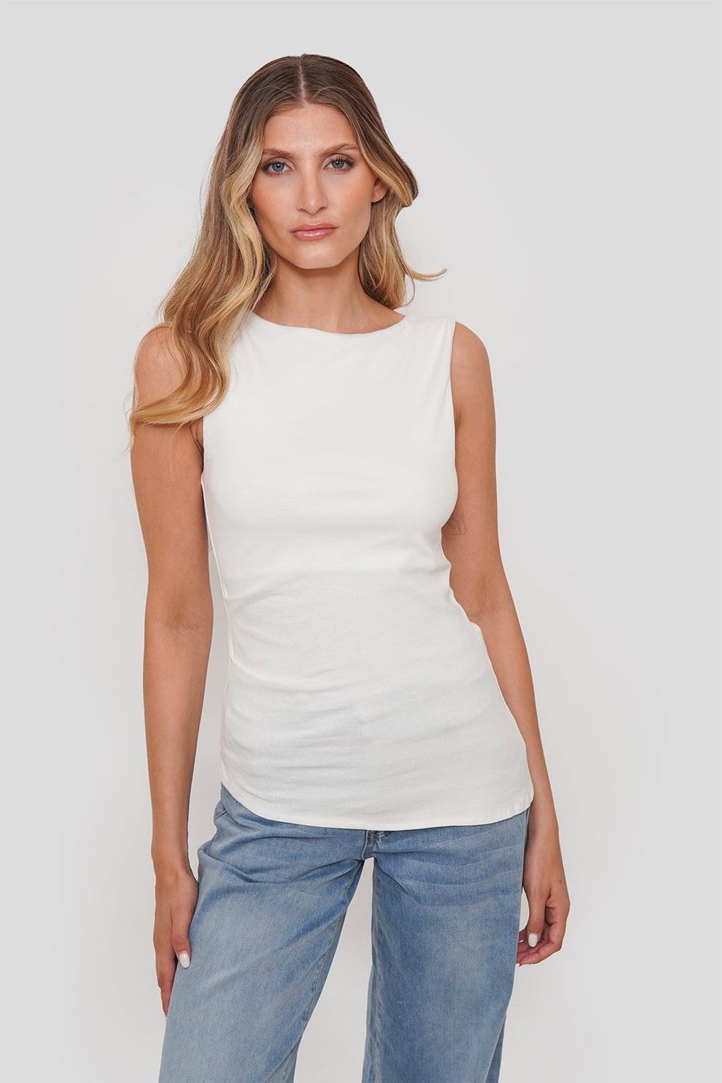 Polera Algodón Elasticado Doble