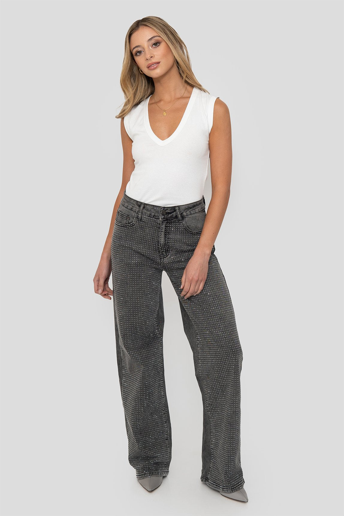 Jeans Strass Elasticado