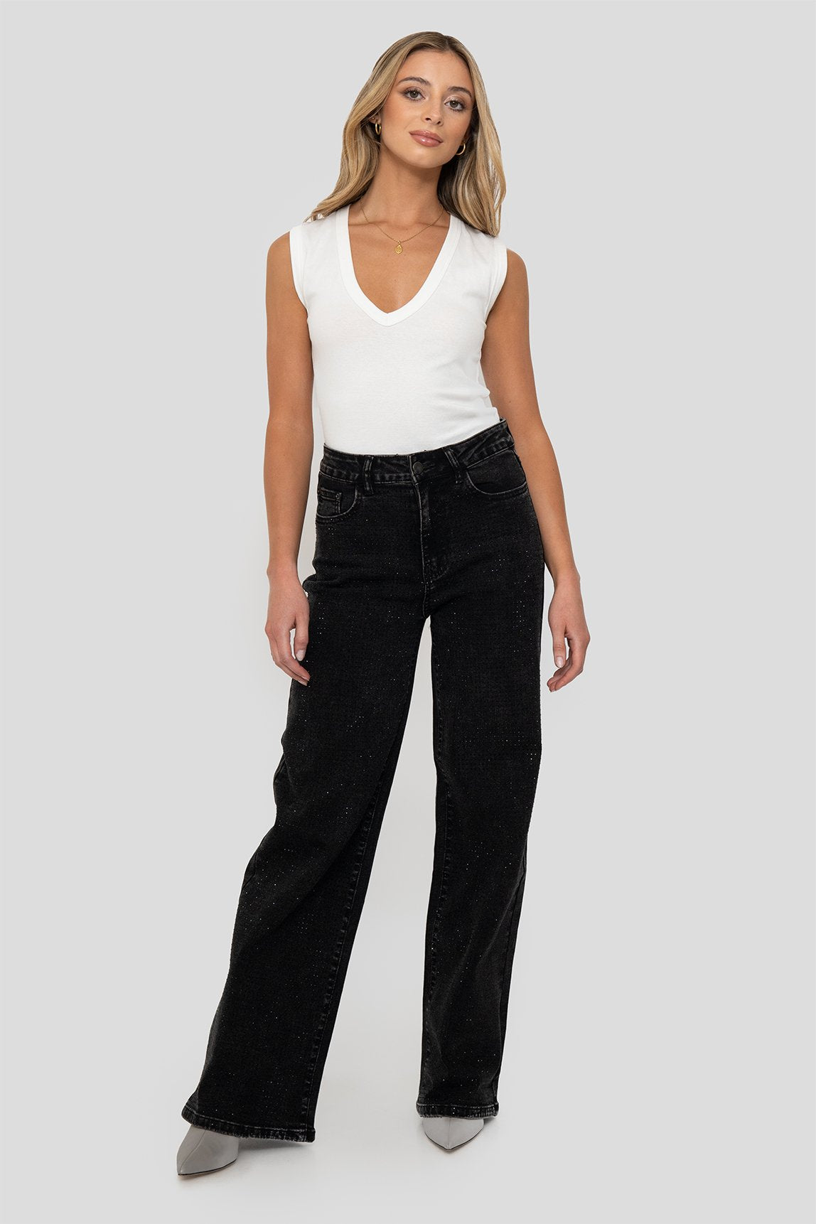 Jeans Strass Elasticado