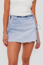 Falda Short Deslavada Elasticada