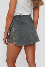 Falda Short Deslavada Elasticada