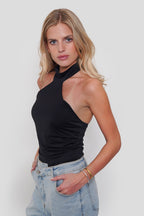 Top Lycra Halter con Botones