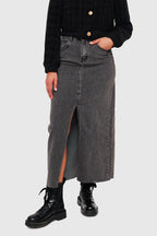 Falda Larga Jeans Elasticada