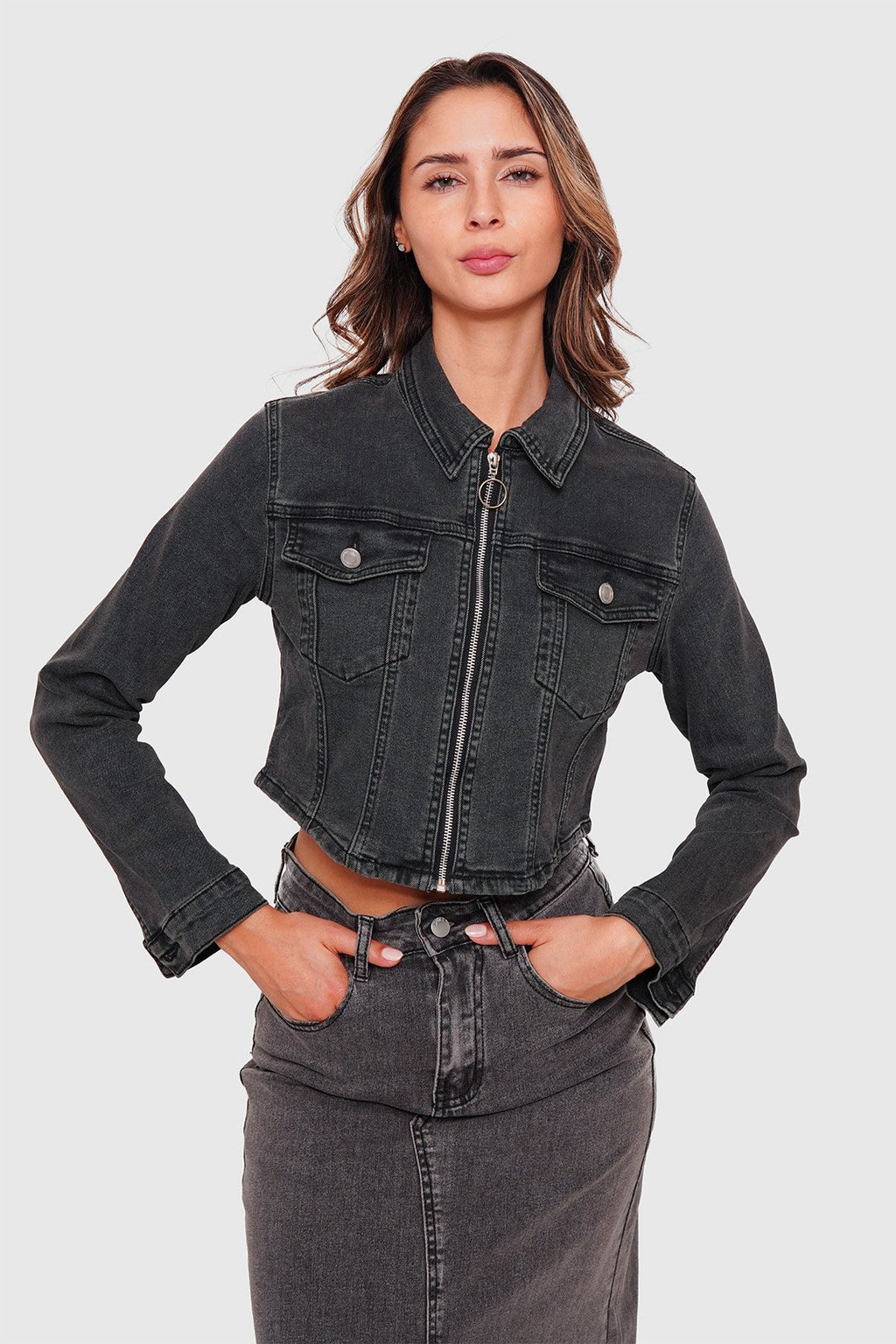 Chaqueta Cierre Elasticada