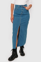 Falda Larga Jeans Elasticada