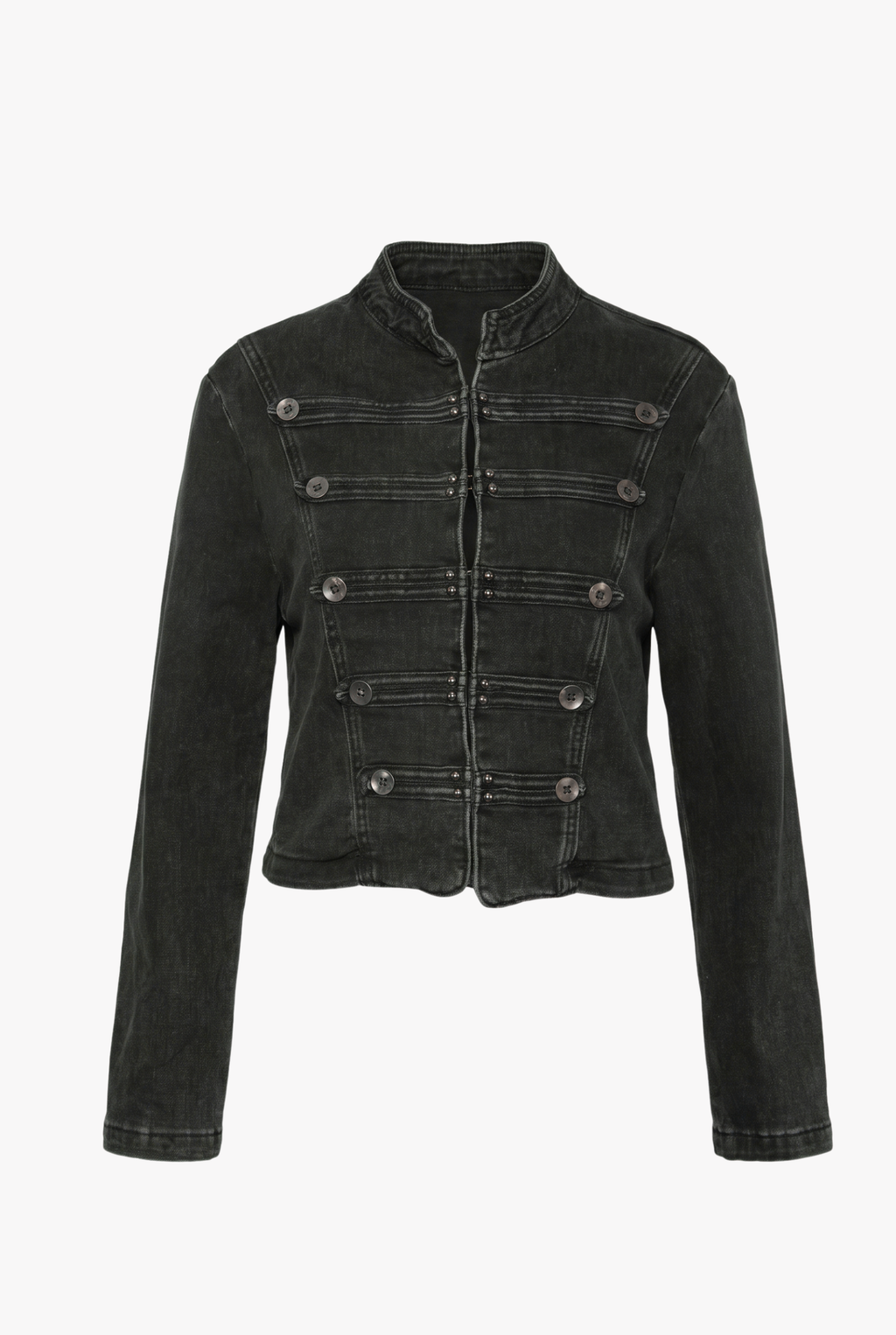 Chaqueta Estilo Napoleón de Denim Elástico