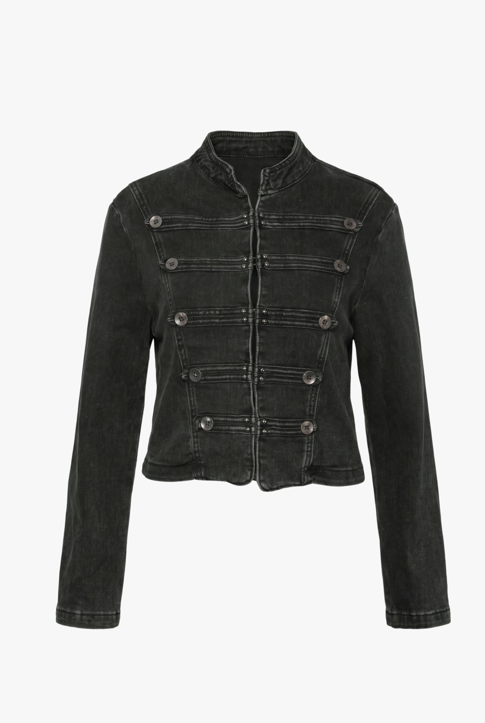Chaqueta Estilo Napoleón de Denim Elástico