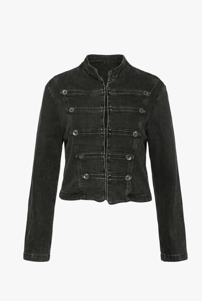 Chaqueta Estilo Napoleón de Denim Elástico