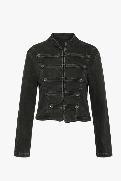 Chaqueta Estilo Napoleón de Denim Elástico
