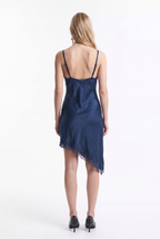 Vestido Lencero Satinado con Cierre