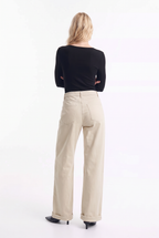 Jeans Wide Leg de Tiro Alto en Colores elasticado