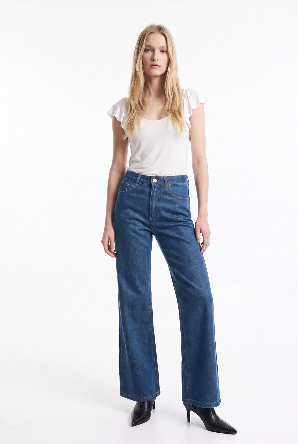 Jeans Elasticado de Tiro Alto