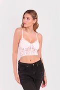 Crop Encaje Elasticado y Ajustable
