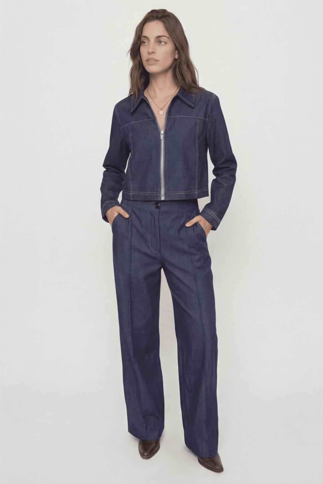Chaqueta Denim Crop Forrada