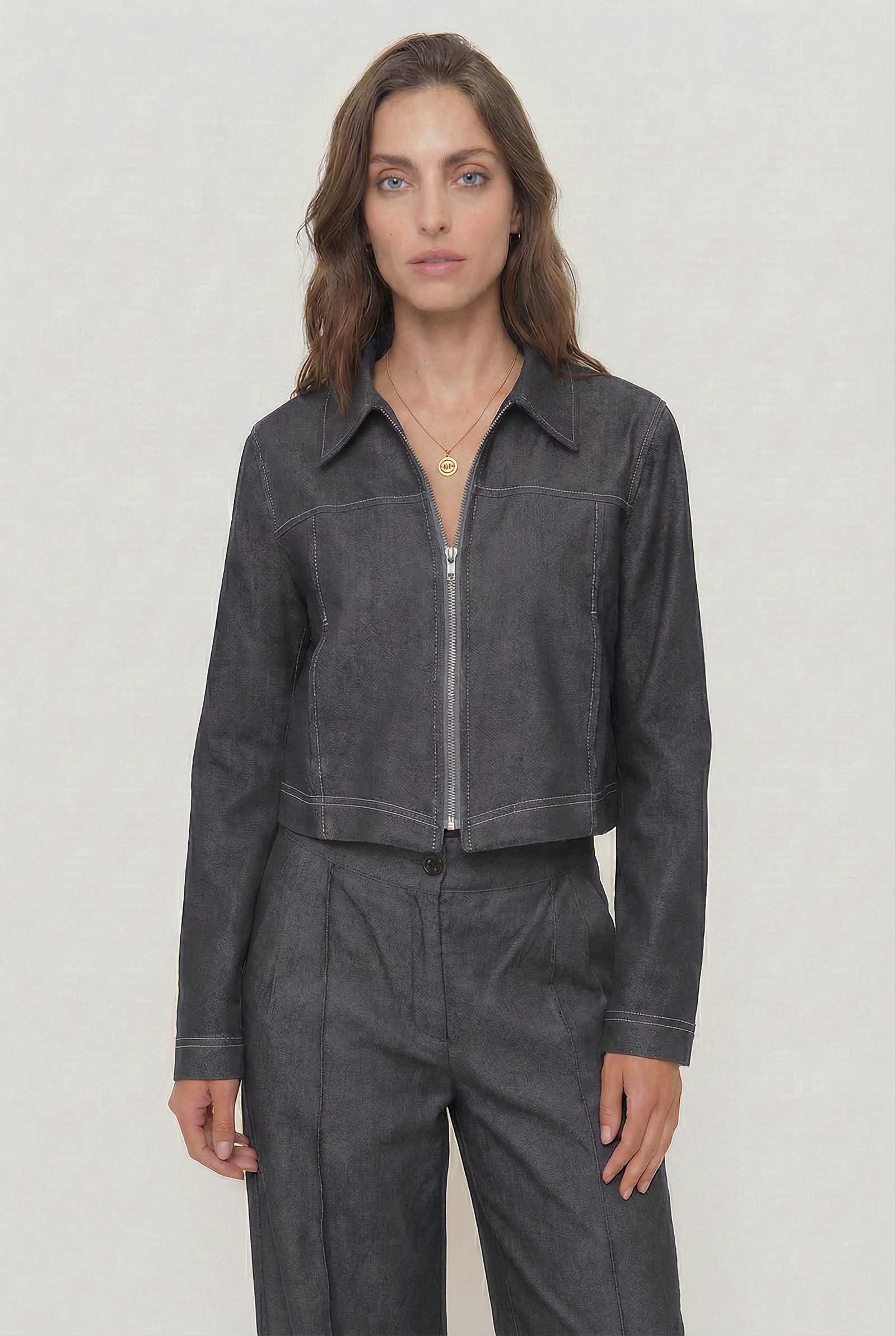 Chaqueta Denim Crop Forrada